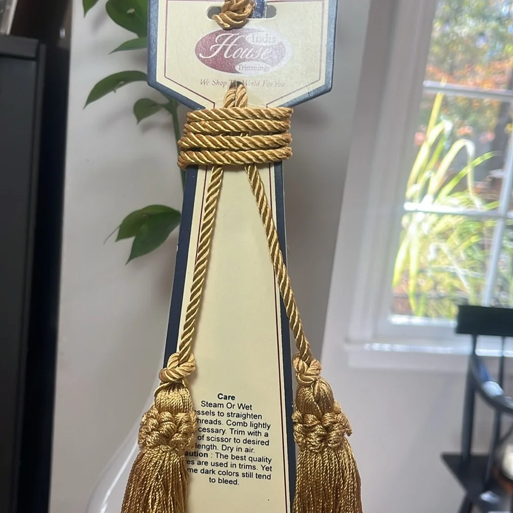 Curtain Tassels; Color: Gold; India House Trimmings NEW